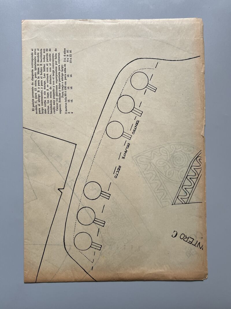 Lecciones sobre la moda. Trajes niña nº35. Patrones graduables Sistema Martí - ca. 1915-20