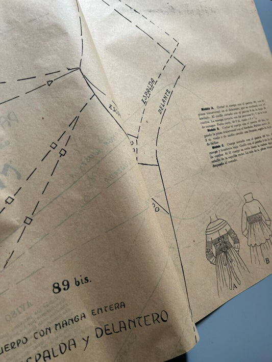 Lecciones sobre la moda. Cuerpos nº89. Patrones graduables Sistema Martí - ca. 1915-20