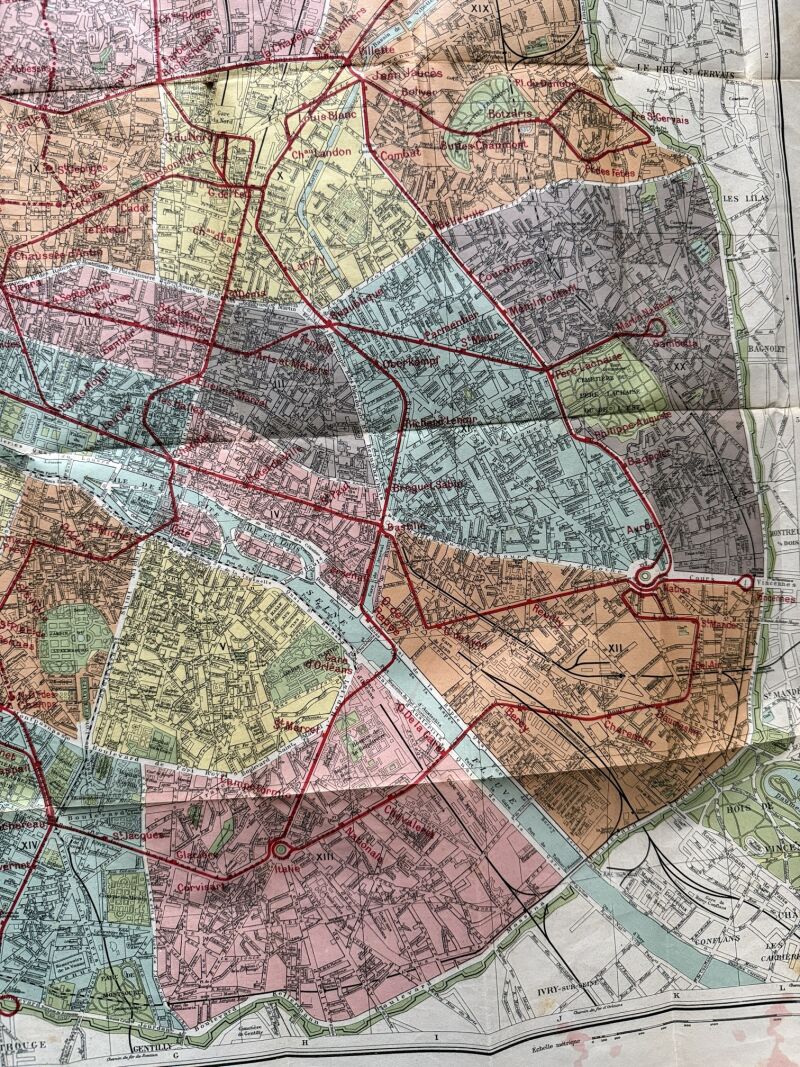 Nouveau plan des rues de Paris - Libraire Garnier Frères, ca. 1900