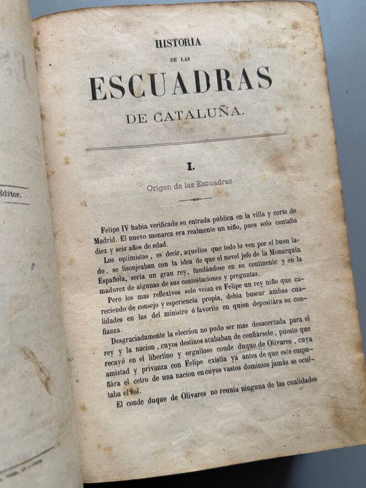 Historia de las escuadras de Cataluña, José Ortega y Espinós - Librería del Plus Ultra, 1859