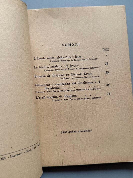Qüestions socials d'actualitat - Acció Catolica de la Dona, 1931