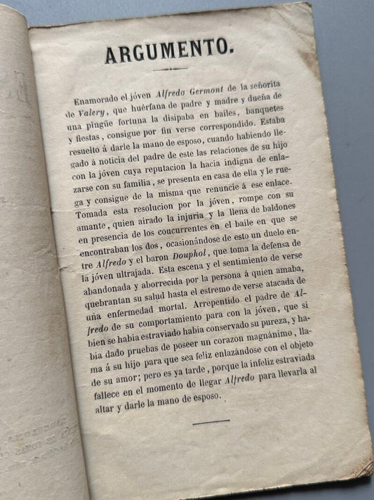 La Traviata, Verdi - Imprenta de Tomas Gorchs, 1871