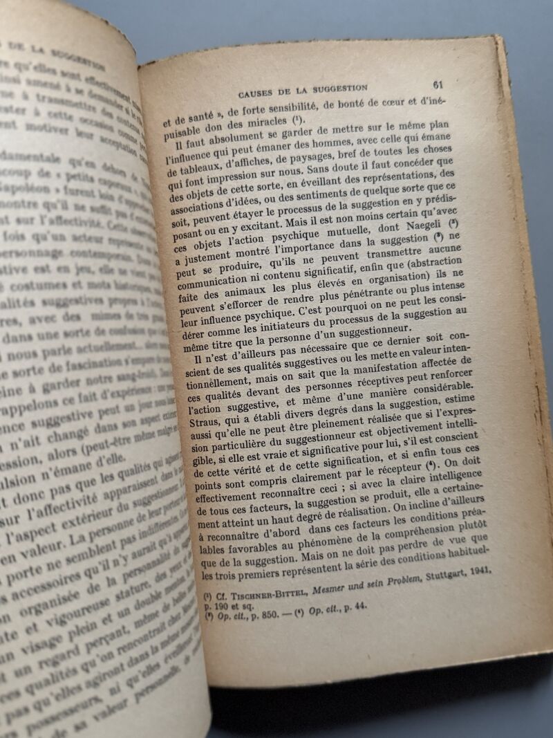 La suggestion. Sa nature, ses formes fondamentales, W. Pöll - Payot, 1956