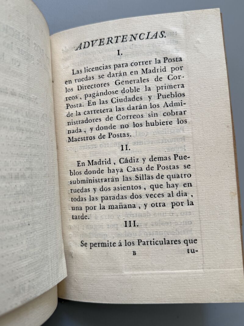 Instruccion provisional para los que viajes en sillas ó berlinas de ruedas de Madrid á Cádiz - 1785