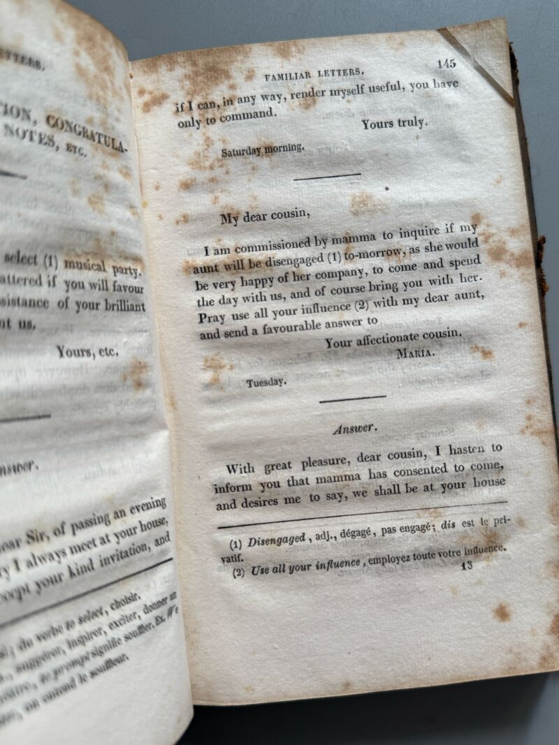 The art of english correspondence, P. Sadler - Truchy's French and English Library, 1843