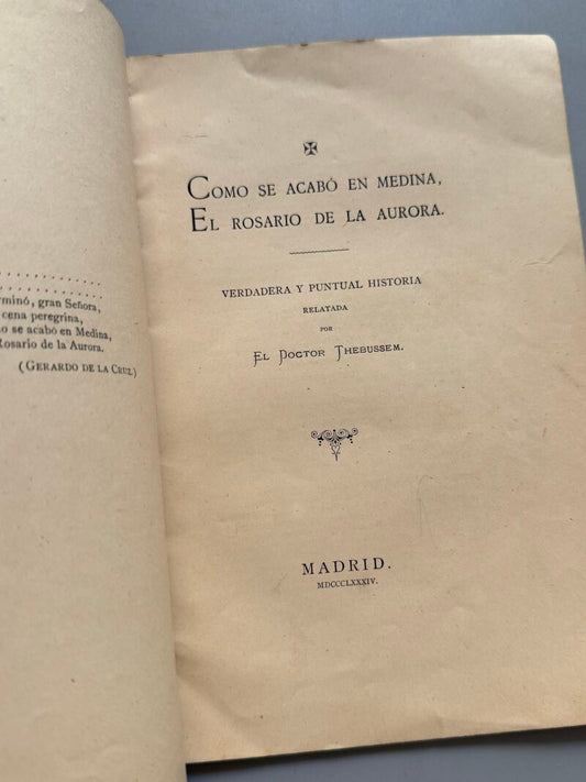 Como se acabó en Medina el Rosario de la Aurora, el Doctor Thebussem - Madrid, 1884