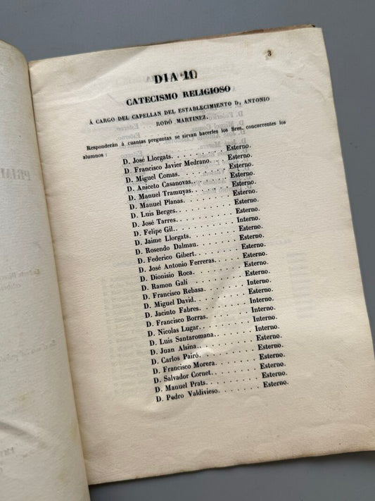 Colegio de primera y segunda enseñanza á cargo de la Sociedad de Fomento de Ilustración - 1845