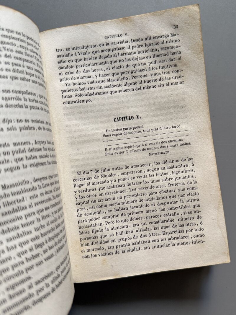 Masaniello ó los ocho días de revolución en Nápoles, Defauconpret - Barcelona, 1844