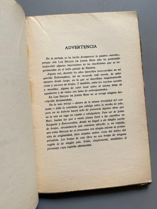 Las brujas de Joshe Mari, Domingo Riera Gallo (1ª edición) - Editorial Eugenio Subirana, 1933
