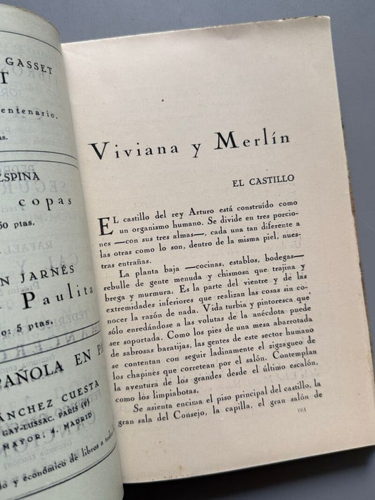 Revista de Occidente. Jorge Guillén, P. Bosch Gimpera, Benjamín Jarnés - Año VII, nº LXXII, 1929