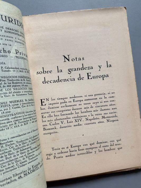 Revista de Occidente. Albert Einstein, Ramón Gómez de la Serna, Paul Valéry - Año V, nºXLVI, 1927