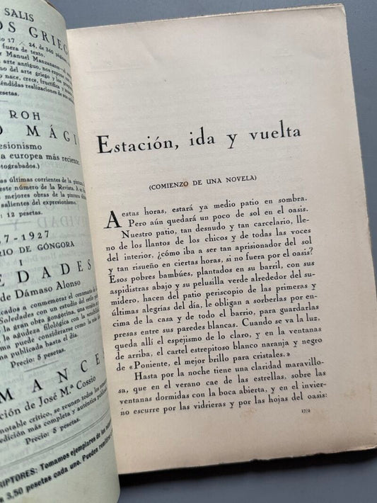 Revista de Occidente. Rosa Chacel, Estación. Ida y vuelta - Año V, nºXLVIII, 1927