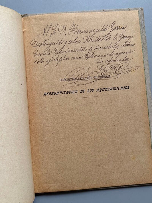 Descentralización municipal y reorganización de los ayuntamientos, Antonio Torrents y Monner - 1896