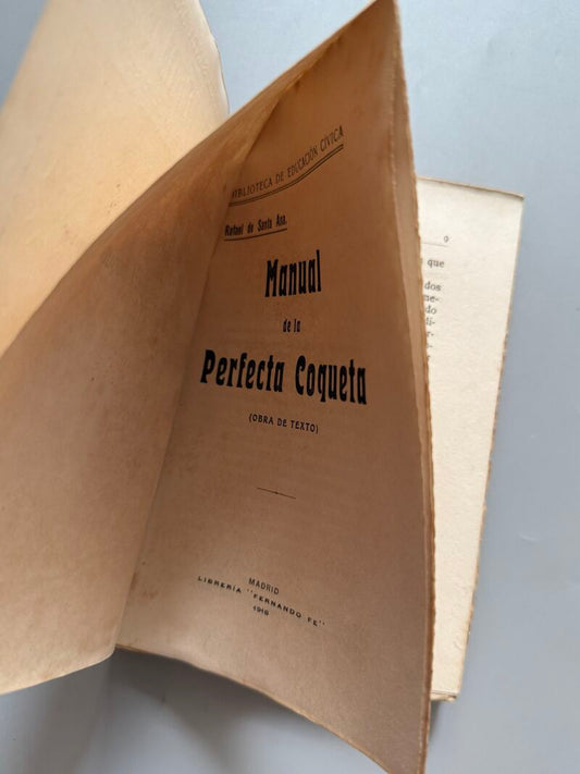 Manual de la perfecta coqueta, Rafael Santa Ana - Librería Fernando Fe, 1918