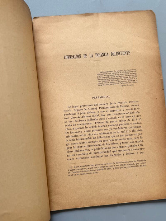 Corrección de la infancia delincuente, Ramón Albó y Martí - Imprenta á cargo de Eduardo Arias, 1905