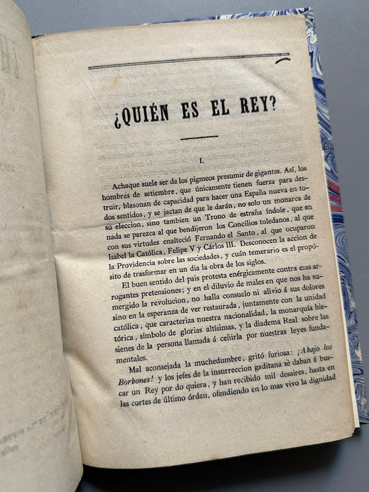 Libro de: ¿Quién es el rey?, discurso histórico-legal - Imp. de la Esperanza, 1869