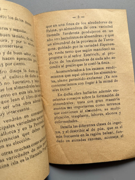 Libro de: El almendro. Conferencia, Antonio Juan y Alemany - Tipografía Mahonesa, 1908
