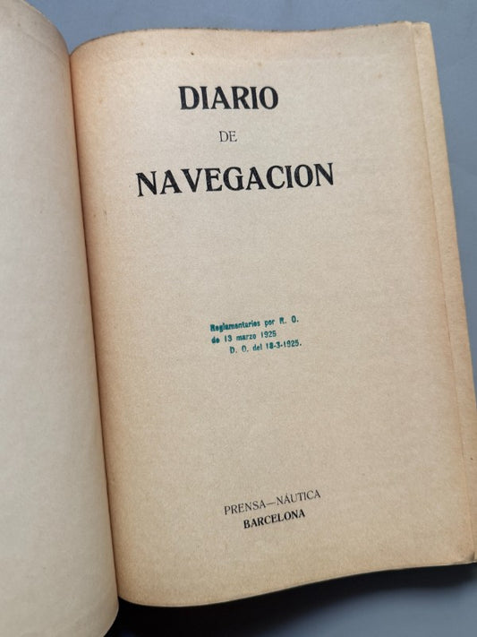 Diario de navegación Vapor Antonio López + postal. Barcelona, La Habana, Nueva York - 1925