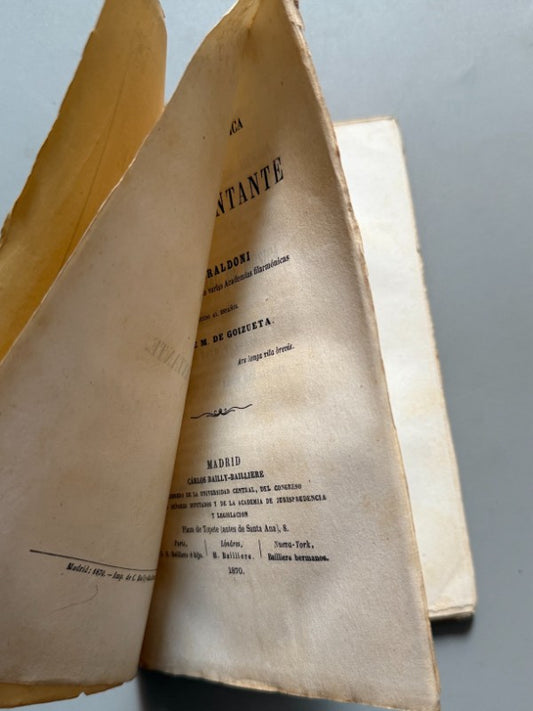 Guía teórico-práctica para el uso del artista cantante, Leon Giraldoni - Bailly-Bailliere, 1870