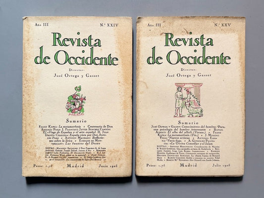 La Metamorfosis, Kafka (1ª ed. en español) - Revista de Occidente nºXXIV y XXV, 1925