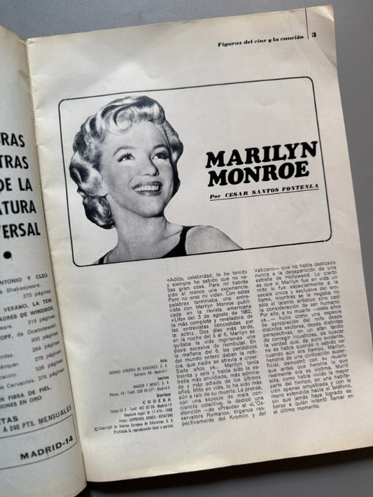 Marilyn Monroe. Figuras del cine y la canción nº14 - Iberico Europea de Ediciones, 1969
