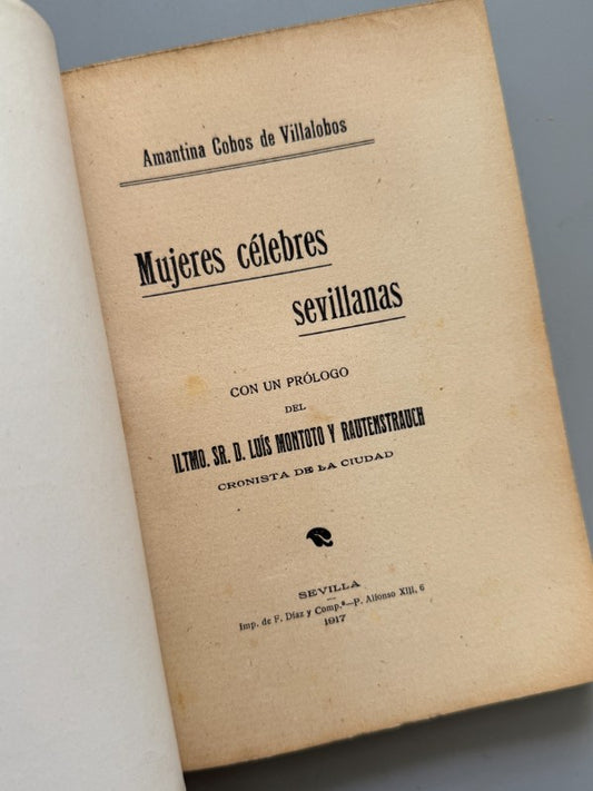 Mujeres célebres sevillanas, Amantina Cobos de Villalobos - Imp. de F. Díaz y Comp., 1917