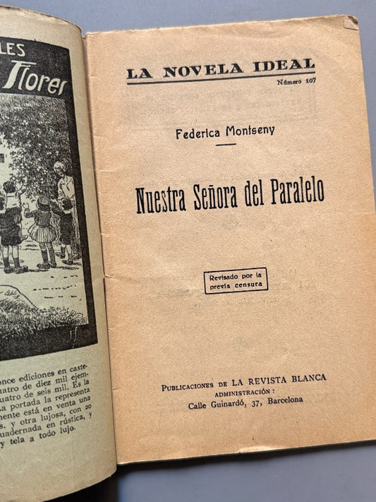 Nuestra señora del Paralelo, Federica Montseny, La Novela Ideal 89 - La Revista Blanca, años 20-30