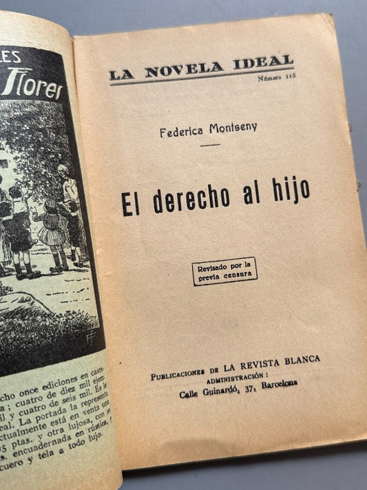 El derecho del hijo, Federica Montseny, La Novela Ideal nº115 - La Revista Blanca, años 20-30