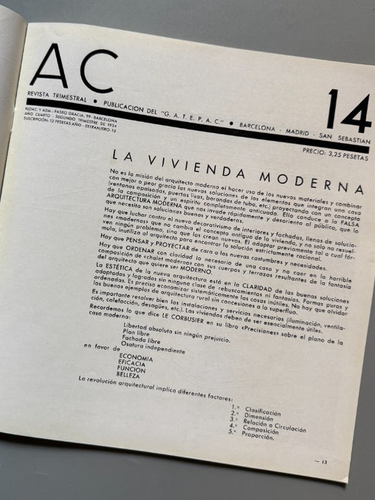 AC 14. Documentos de Actividad Contemporánea. Arquitectura - G.A.T.E.P.A.C., 1934