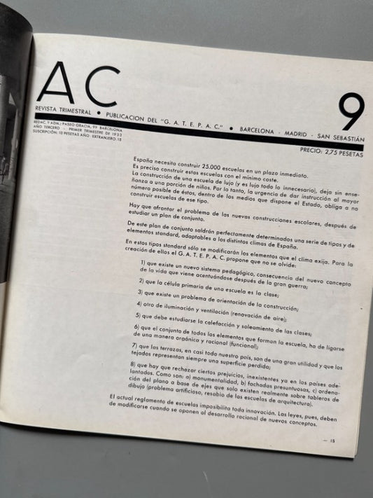 AC 9. Documentos de Actividad Contemporánea. Arquitectura - G.A.T.E.P.A.C., 1933
