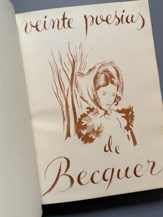 Veinte poesías de Bécquer. Gouaches de Grau Sala. Ejemplar nº50 - Argos, 1946