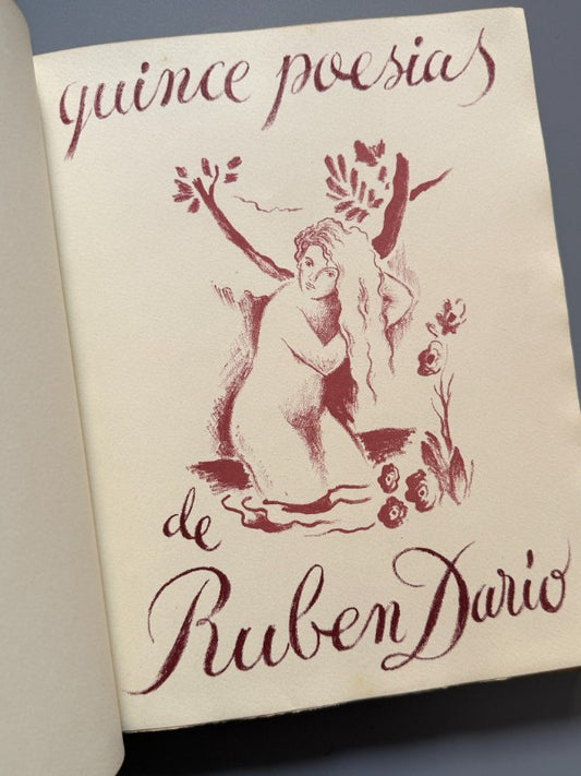 Quince poesías de Rubén Darío. Gouaches de Mallol Suazo. Ejemplar nº50 - Argos, 1946