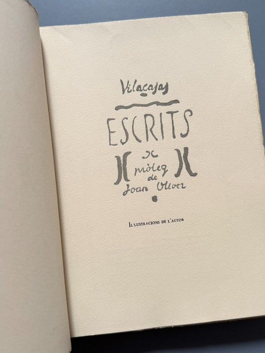 Escrits de Vilacasas, prólogo Joan Oliver. NºXVIII (firmado) - Editorial Albor, 1954