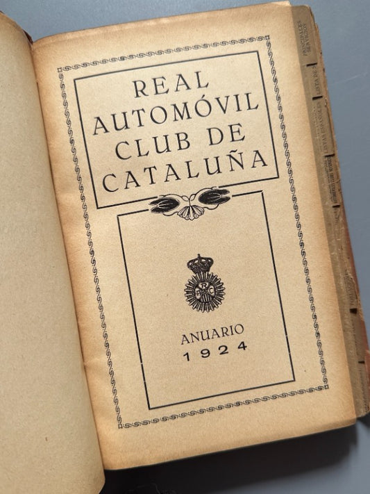 Anuario. Real Automóvil Club de Cataluña - 1924