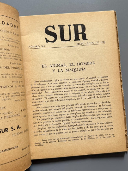 Revista Sur. Artículo de Alejandra Pizarnik. Susana Thénon, Elvira Orphée - nº306, mayo-junio 1967