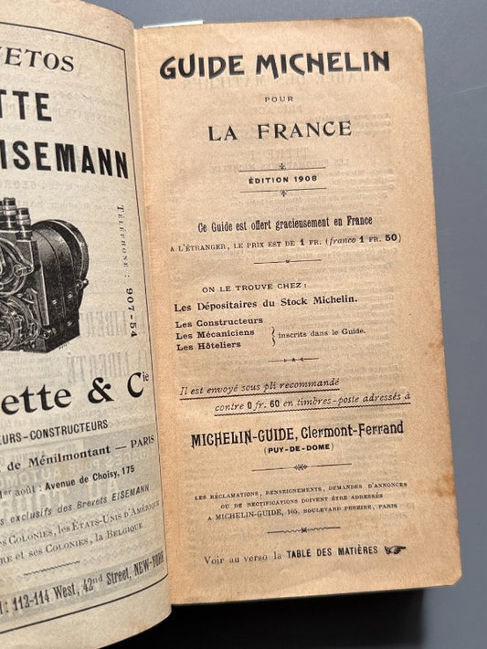 Guide Michelin pour la France. 9 Année - Michelin-Guide, Clermont-Ferrand, 1908