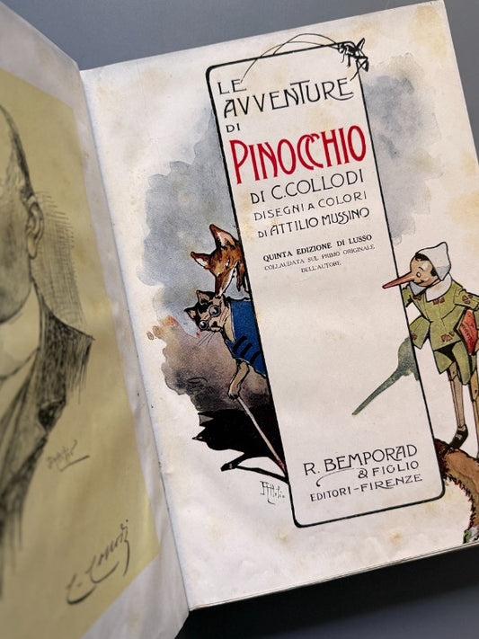 Le avventure di Pinocchio, C. Collodi - R. Bemporad & Figlio, 1929 - Antigularia (detalle 1)