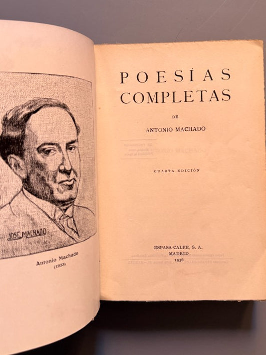 Poesías completas, Antonio Machado - Editorial Espasa-Calpe, 1936