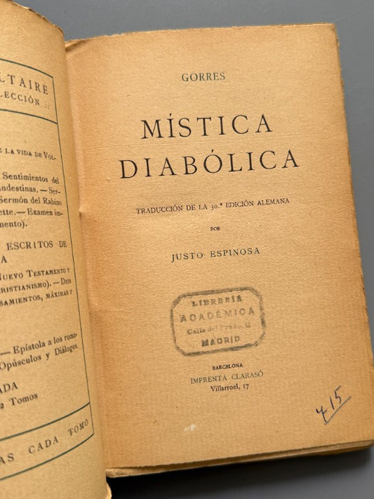 Mística diabólica, Gorres - Imprenta Clarasó, ca. 1925