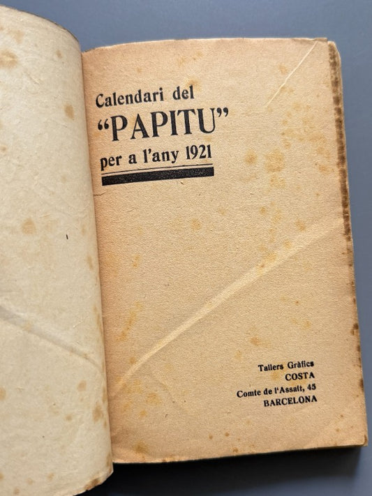 Calendari del "Papitu" per a l'any 1921 - Tallers Gràfics Costa