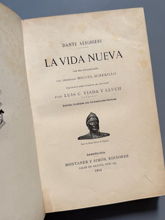 La vida nueva, Dante Alighieri - Editorial Montaner y Simón, 1912