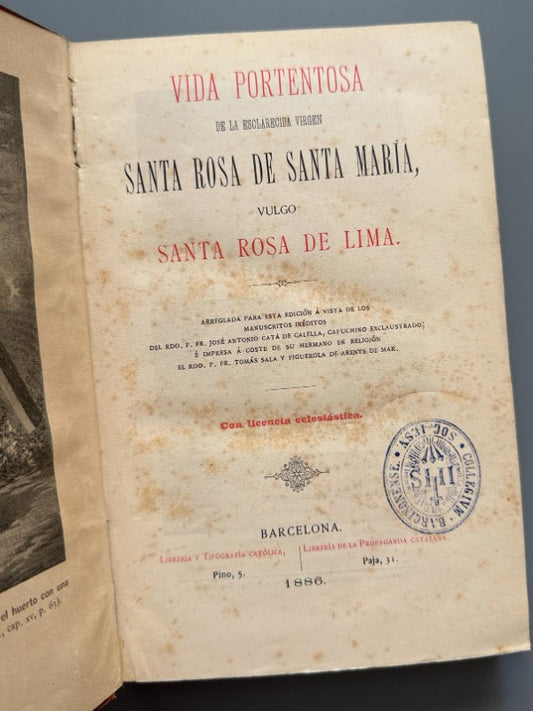 Vida portentosa de la Virgen Santa Rosa de Lima - Librería y Tipografía Católica, 1886
