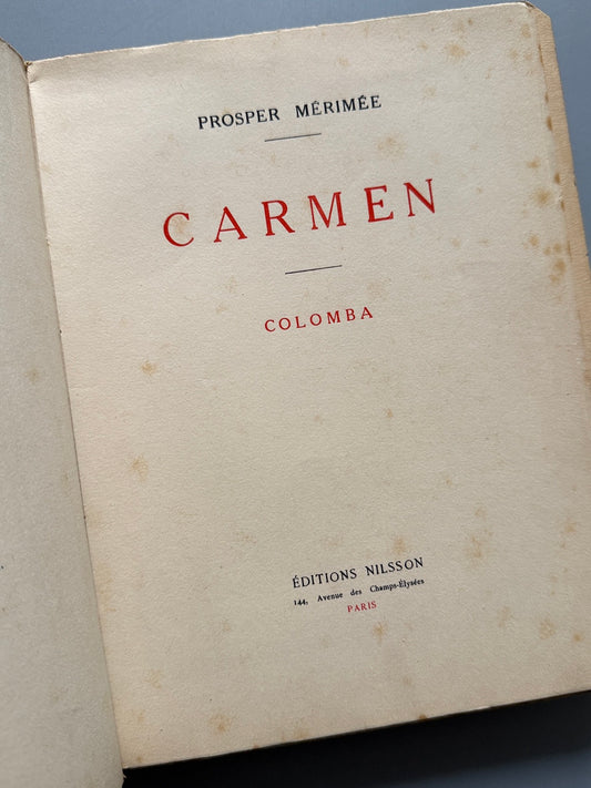 Libro de: Carmen, Prosper Mérimée - Éditions Nilsson, ca. 1928