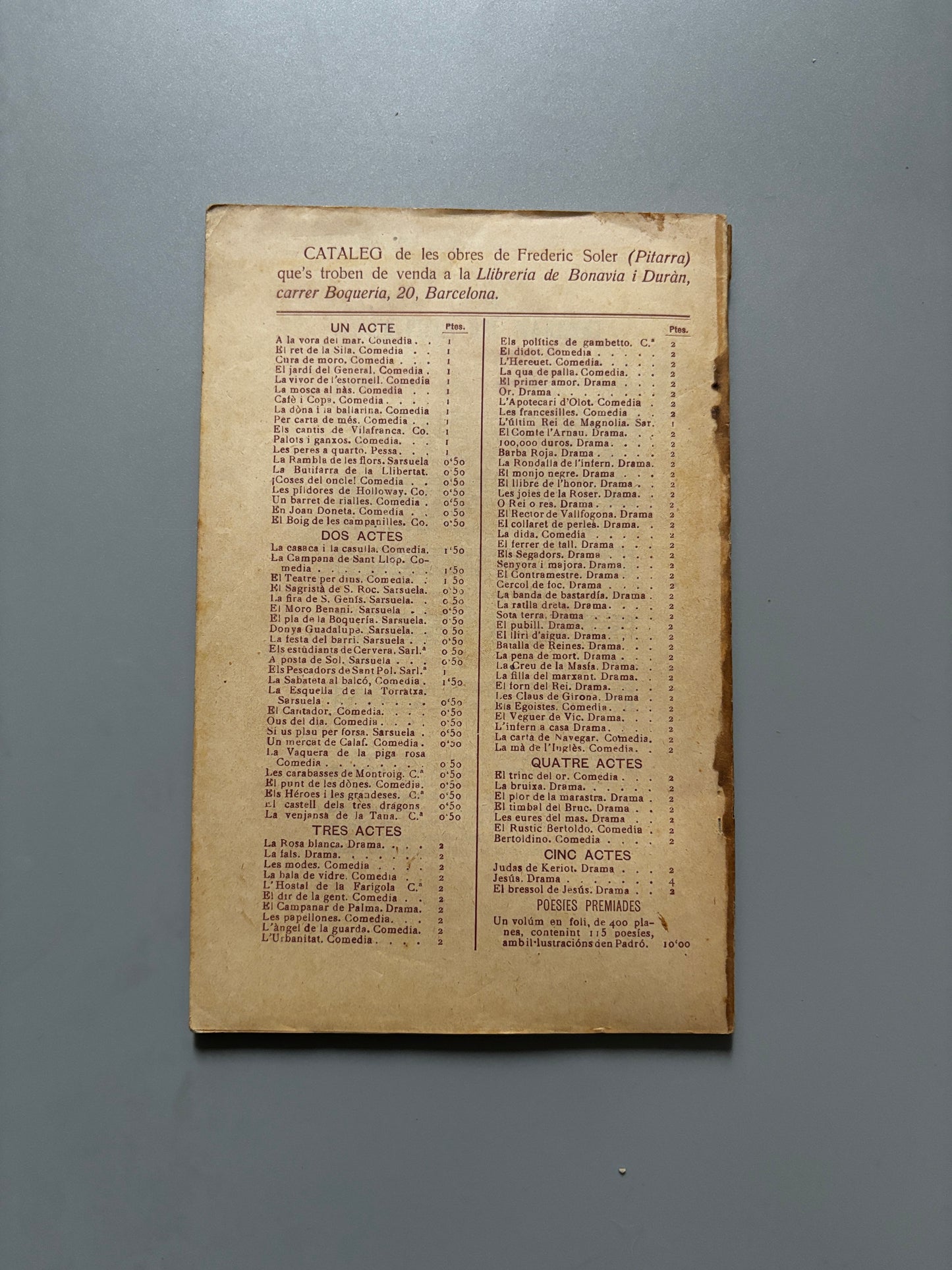 Libro de: Las euras del mas, - Imprempta de Salvador Bonavía, 1906