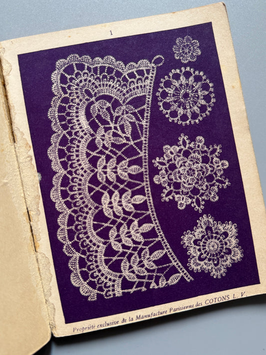 Libro de: Ouvrages de Dames. Crochet et frivolité, série A, nº3. Cotons L. V. - Imp. Maurice Frings, ca. 1920