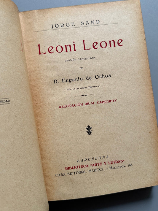 Libro de: Leoni Leone, Jorge Sand (Aurore Dupin) - Casa Editorial Maucci, ca. 1900