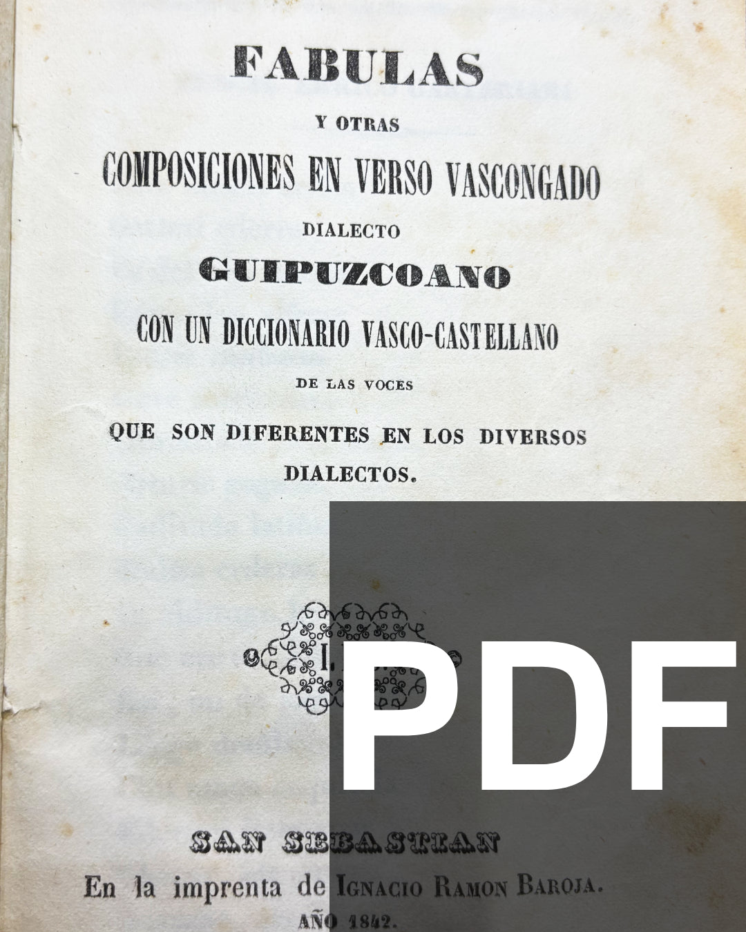 Fábulas y otras composiciones en verso vascongado (1842) — PDF