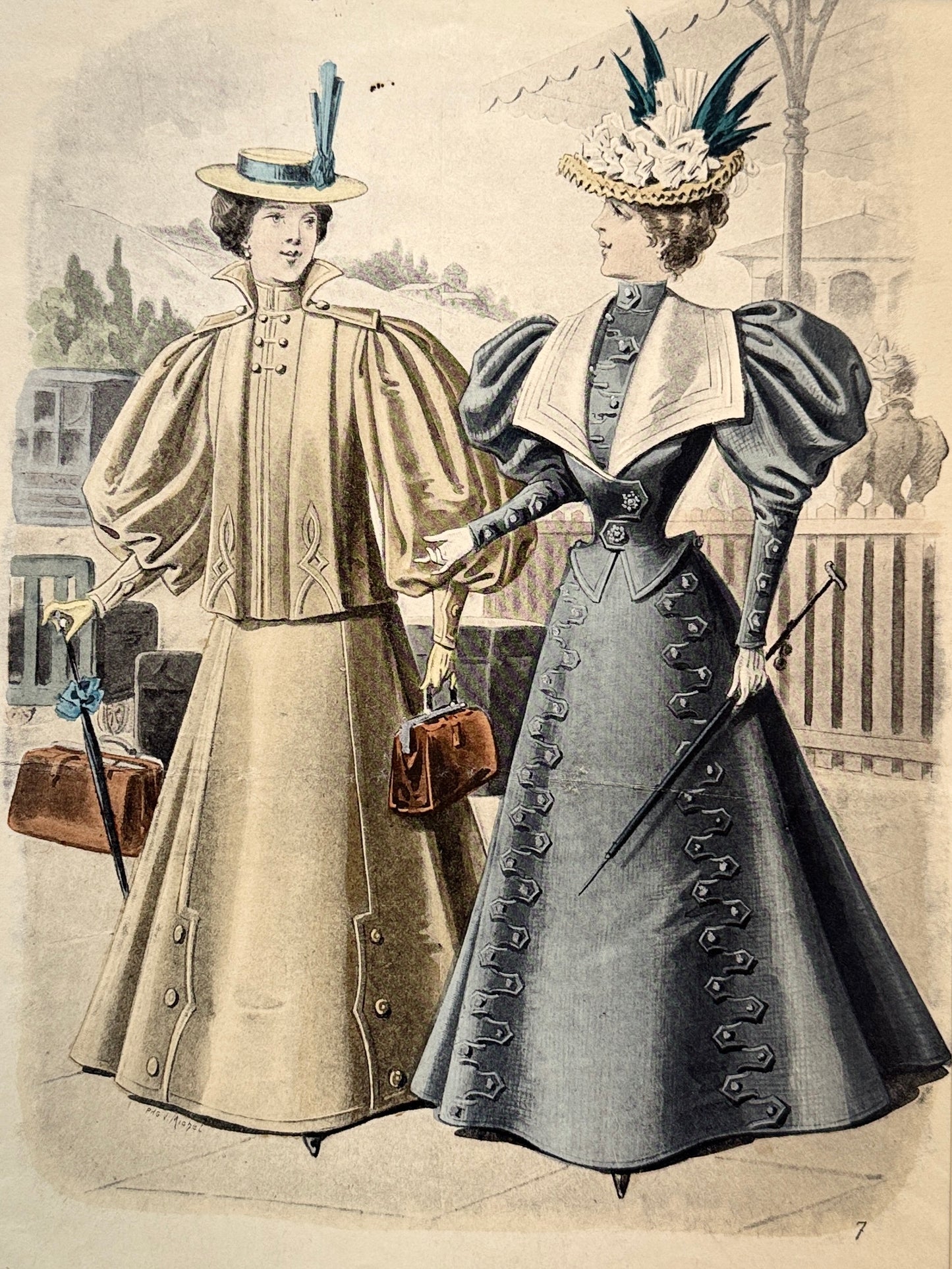 Grabado de moda - Le Salon de la Mode, ca. 1890