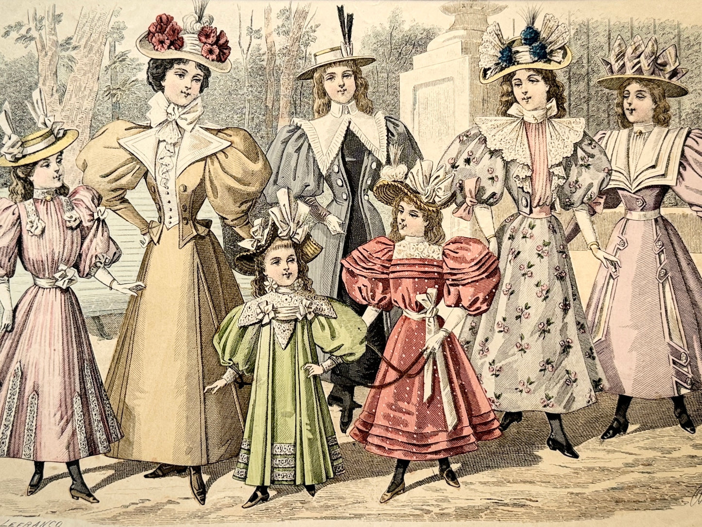 Grabado de moda - Le Salon de la Mode, ca. 1890