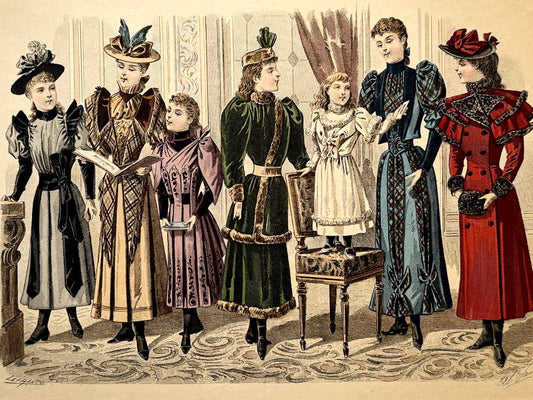 Grabado de moda - Le Salon de la Mode, ca. 1890